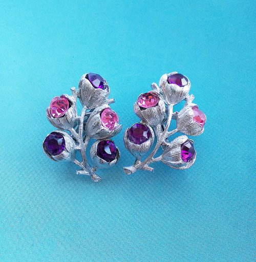 老時光角落 Vintage Jewelry 西洋古董飾品 SARAH COV Wisteria 夾式耳環