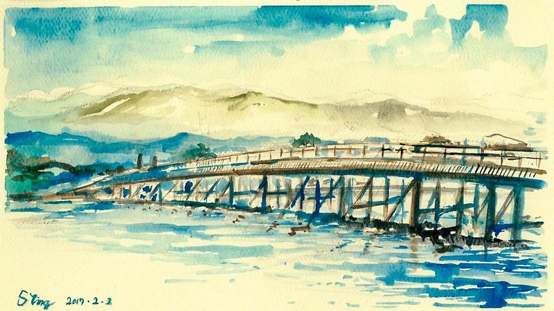 原画 – 京都嵐山 (02)、2017 - カード・はがき - 紙 