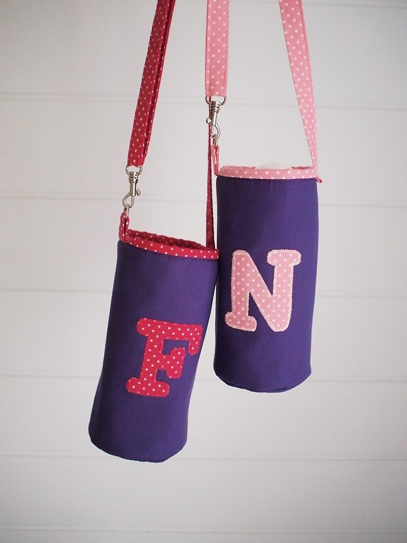 Hairmo special letter adjustable water bottle bag (for children) - Pitchers - Cotton & Hemp Purple