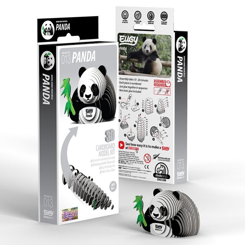 EUGY 3D Cardboard Kit Set Model - 013 Panda - Puzzles - Paper Black