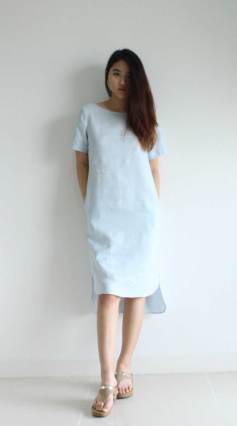 Made to order linen dress / linen clothing / long dress / casual dress E19D - 連身裙 - 亞麻 