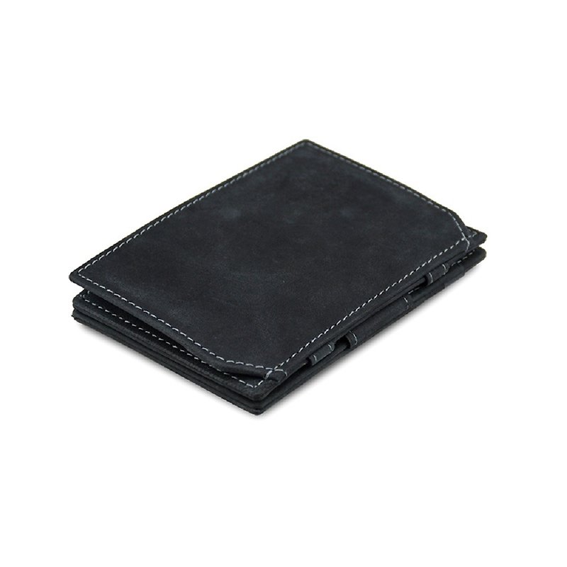 Belgium GARZINI flip wallet / change bag / iron gray - กระเป๋าสตางค์ - หนังแท้ 