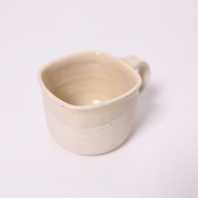 cream white Mug-fair trade - Mugs - Pottery White