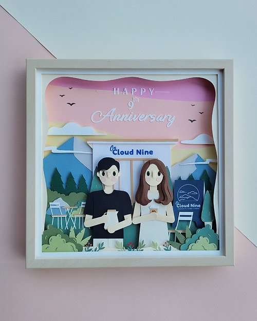 lita-craft Special custom papercut frame : anniversary theme.