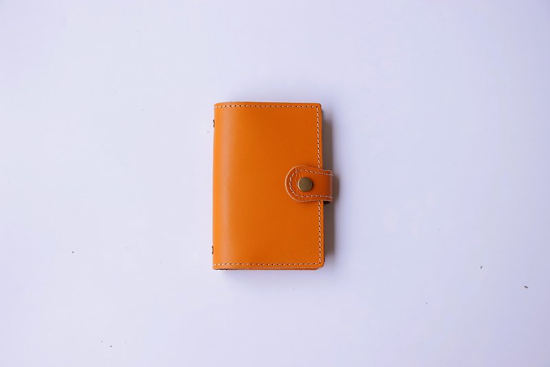 2019 leather hole clip million hand account | A7 | warm orange - สมุดบันทึก/สมุดปฏิทิน - หนังแท้ สีส้ม