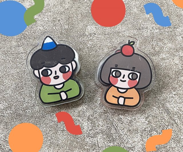 オリジナルイラストかわいい癒しカップルアクリル文房具ファイルv字型クリップ ショップ Feiwustore Pinkoi