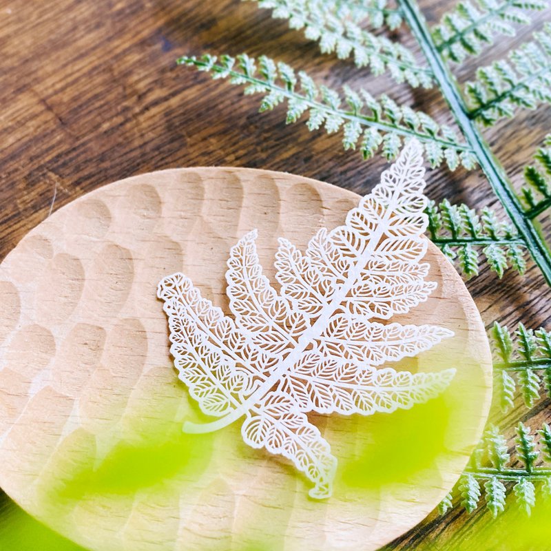 蕨類標本紙雕2.0-過溝菜蕨|裝飾 書籤 佈置 禮物 品味 風格 禮物 - 書籤 - 紙 白色