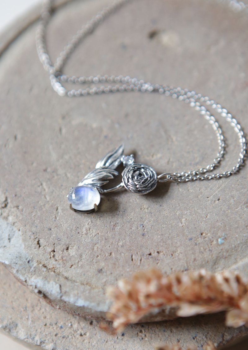 Sterling Silver Lu Lian Moonstone Necklace - Necklaces - Sterling Silver Silver