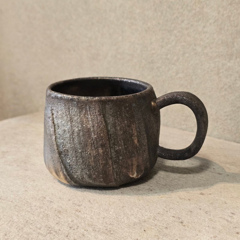柴燒陶馬克杯 / 咖啡杯 - 咖啡杯/馬克杯 - 陶 黑色