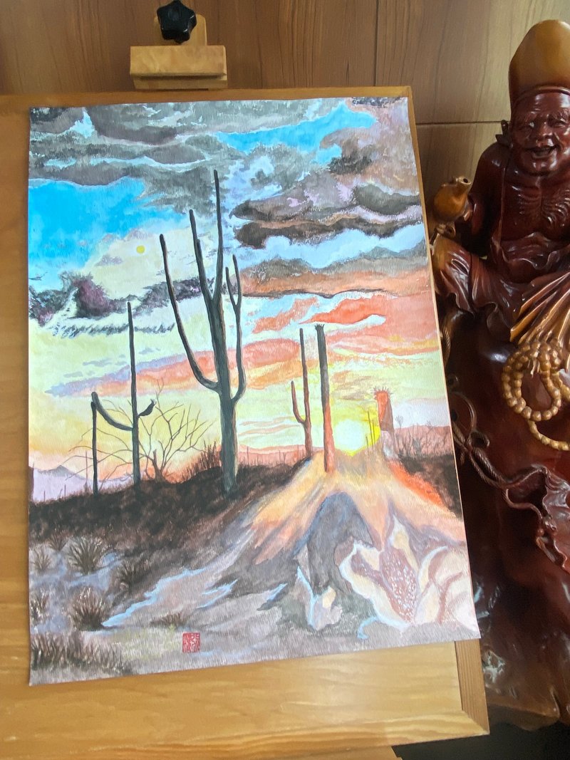 Home Decor Art Poster Handmade Painting Four K Watercolor Unframed - โปสเตอร์ - กระดาษ หลากหลายสี