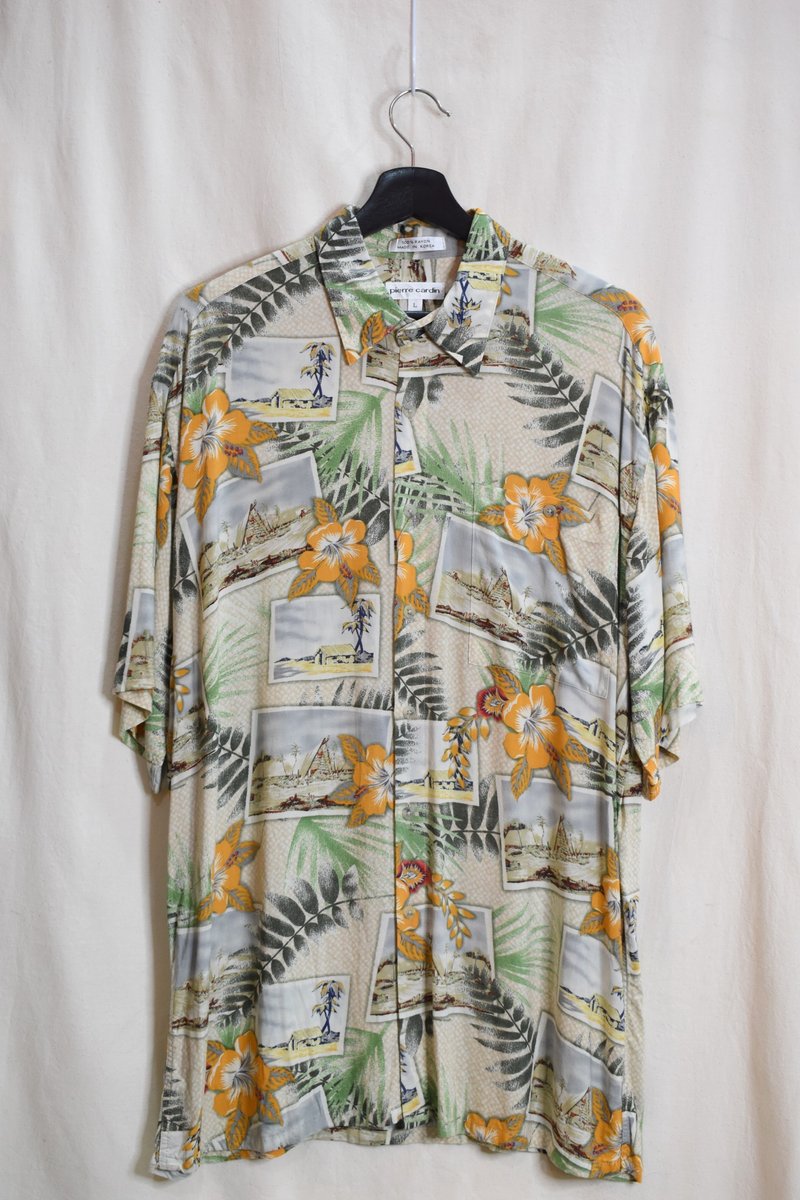 Vintage Hawaiian flower shirt hibiscus flower postcard - Men's Shirts - Silk 