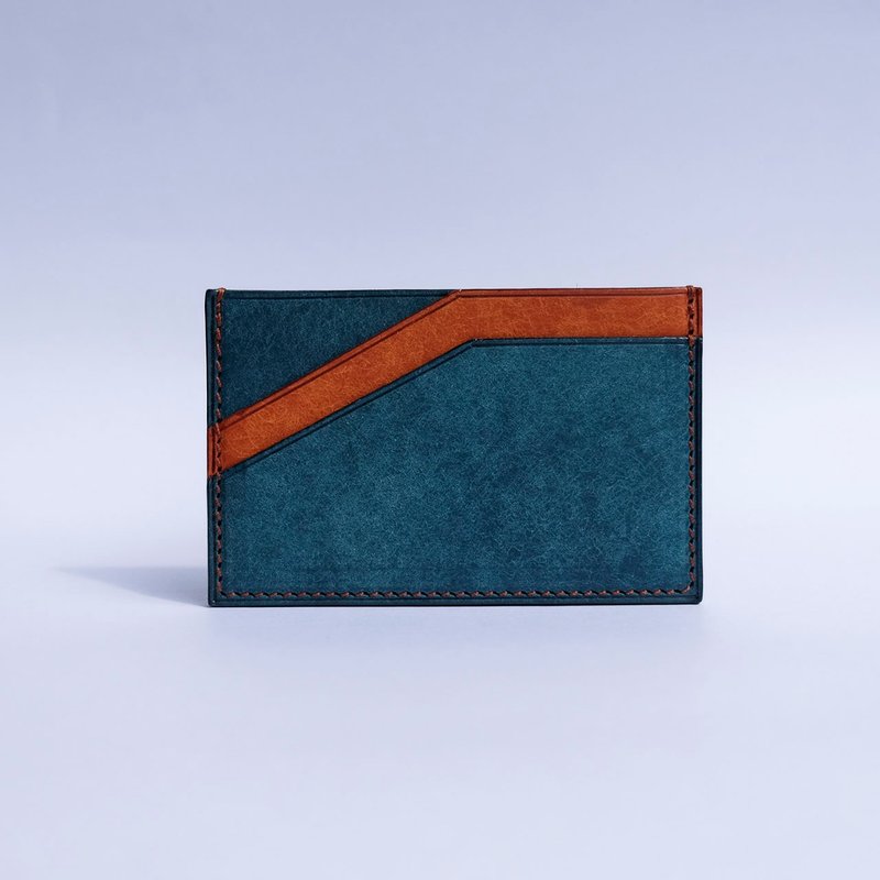 isni card case / handmade leather design - Card Holders & Cases - Genuine Leather Blue