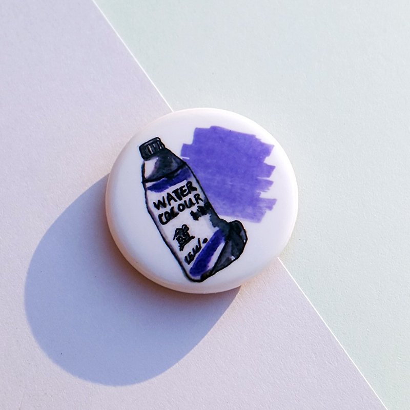 Watercolor Pigments ~ Stationery Sick Brooch Pins - Badges & Pins - Plastic Purple
