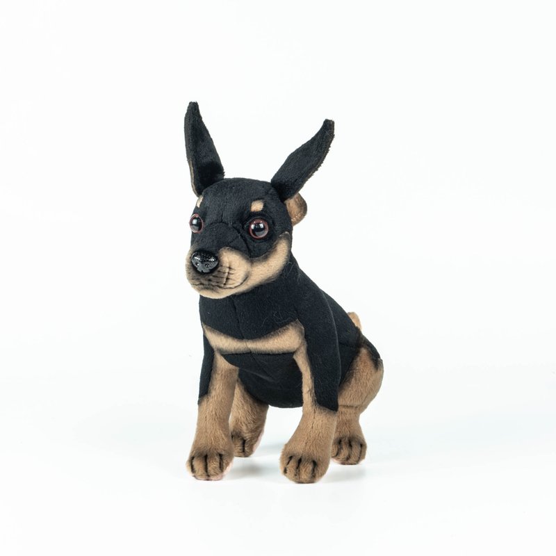 Hansa 8552-Doberman Pinscher sitting position 26 cm long - ตุ๊กตา - วัสดุอีโค สีดำ