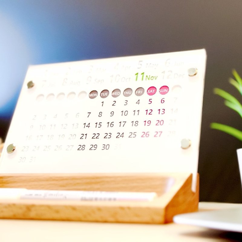 O'day分得出週六日‧萬年桌曆設計新模式 | 原木盒款 - 月曆/年曆/日曆 - 塑膠 黑色