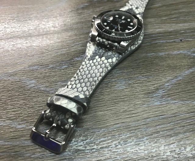 特注ヴィンテージ風蛇革ストラップ パネライ手作りストラップ 特注ヴィンテージ風蛇革ストラップ パネライ手作りストラップ