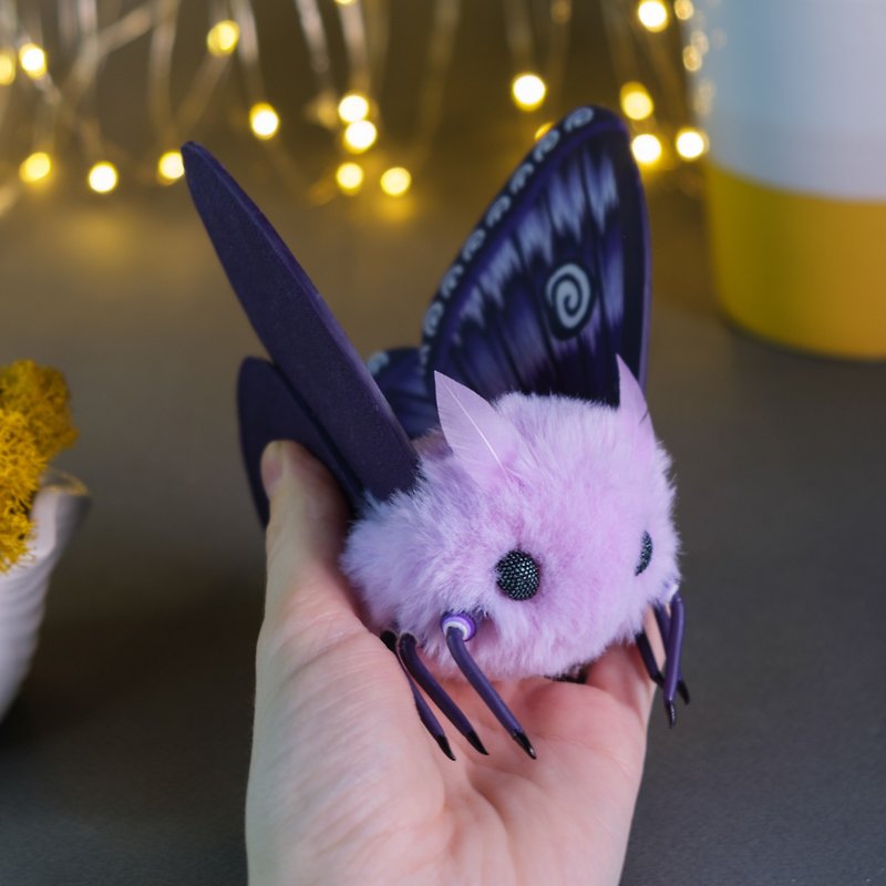 Purple moth plush doll - make to order - Stuffed Dolls & Figurines - Polyester Purple