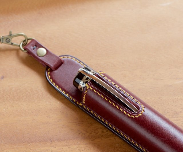 Fountain pen case with strap - Shop leather-products yoshii Pencil Cases -  Pinkoi