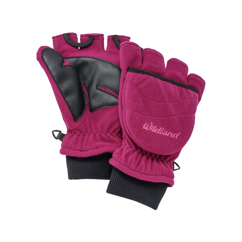 [Wildland Wilderness] Windproof Warm Flip Gloves Neutral Fuchsia W2012-21 - ถุงมือ - เส้นใยสังเคราะห์ สีม่วง