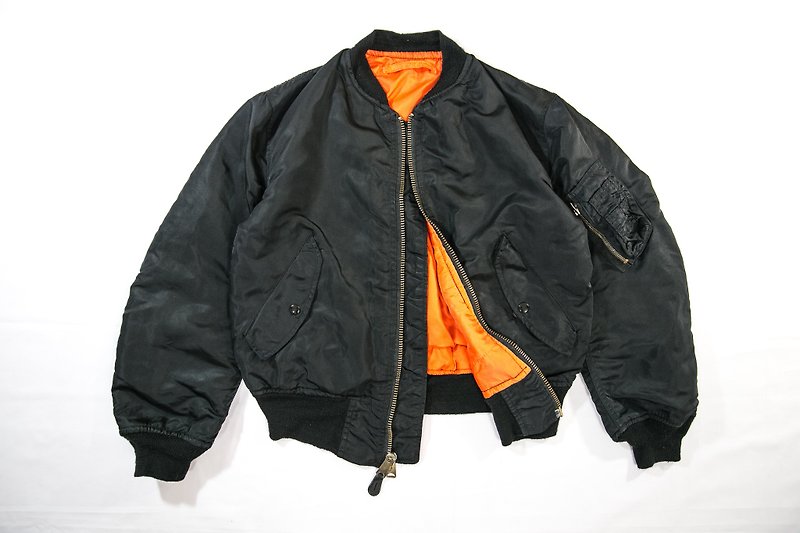 [3thclub Ming Ren Tang] alpha MA-1 USA Air Force coat classic black vintage ma1-009 - เสื้อแจ็คเก็ต - ผ้าฝ้าย/ผ้าลินิน สีดำ