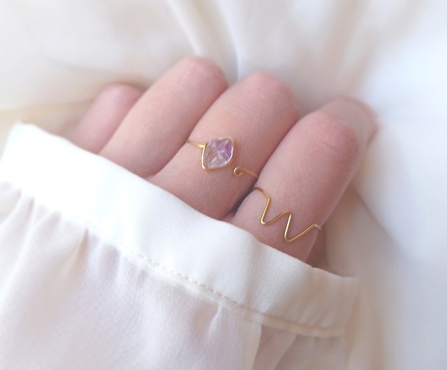 2-piece set Simple wire ring set NO.01 (clear / free size) - Shop sevenkeys  General Rings - Pinkoi