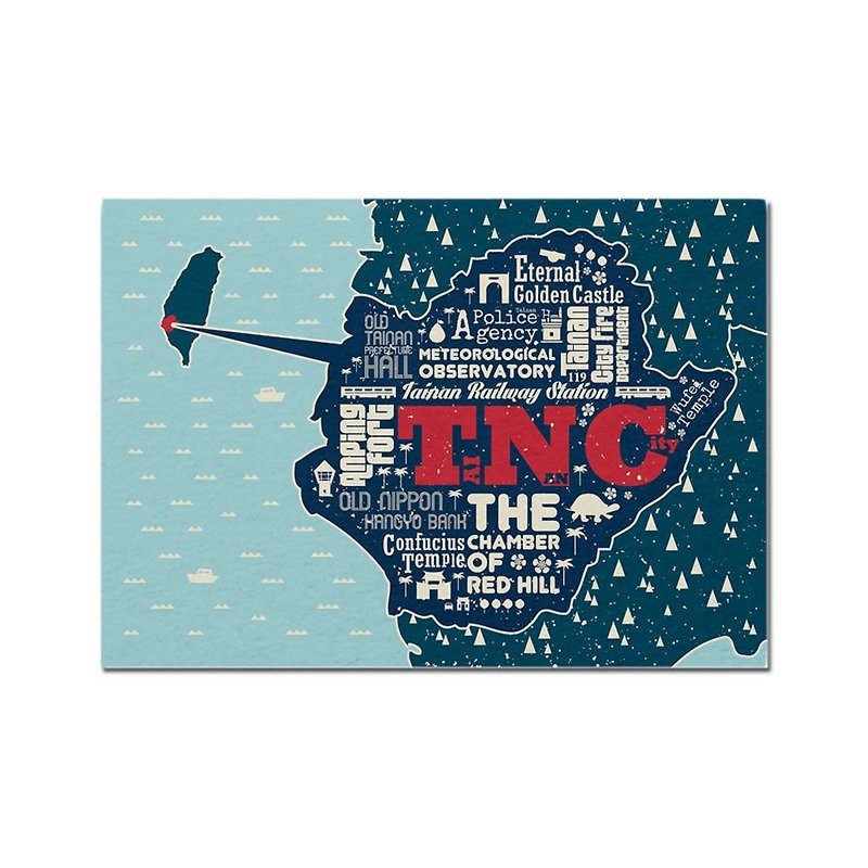 Tainan design map text environmentally friendly Nice postcard - Cards & Postcards - Paper Multicolor