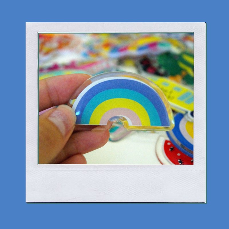 Keychain & Brooch "Rainbow" - Brooches - Acrylic Multicolor