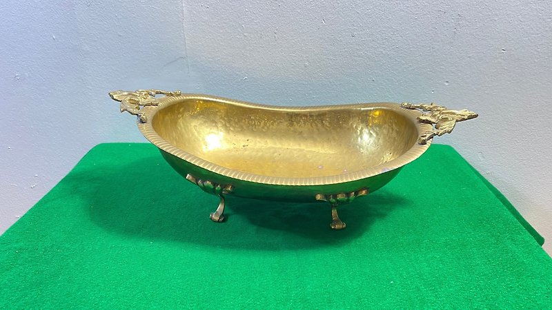 復古黃銅浴缸 實心黃銅 肥皂盒 手工禮品 非常舊的托盤。 - 碗 - 銅/黃銅 