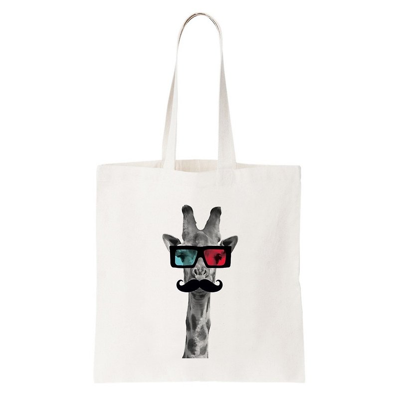 Giraffe 3D TOTE BAG - Messenger Bags & Sling Bags - Other Materials White