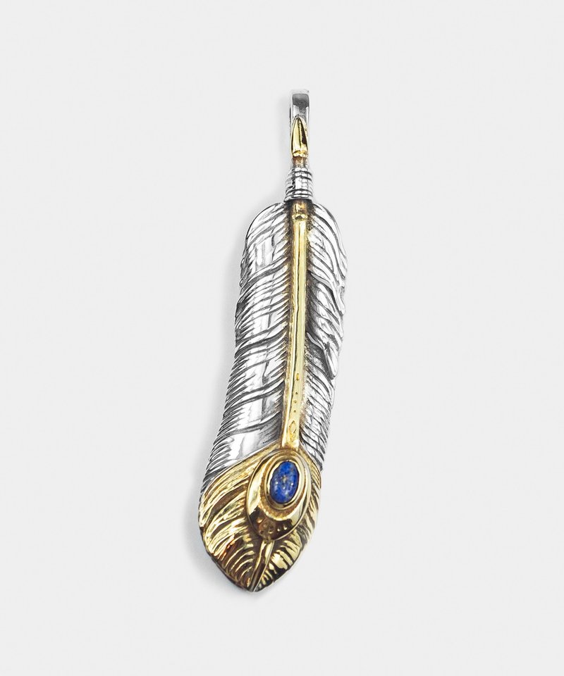 Golden Arrow Feather Pendant - 項鍊 - 純銀 