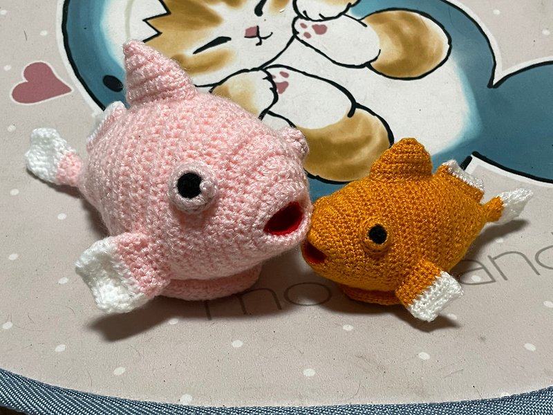 Crochet Sea Creatures Cutiest Balloon Lumpfish Amigurumi (L size) - Knitting, Embroidery, Felted Wool & Sewing - Cotton & Hemp Pink