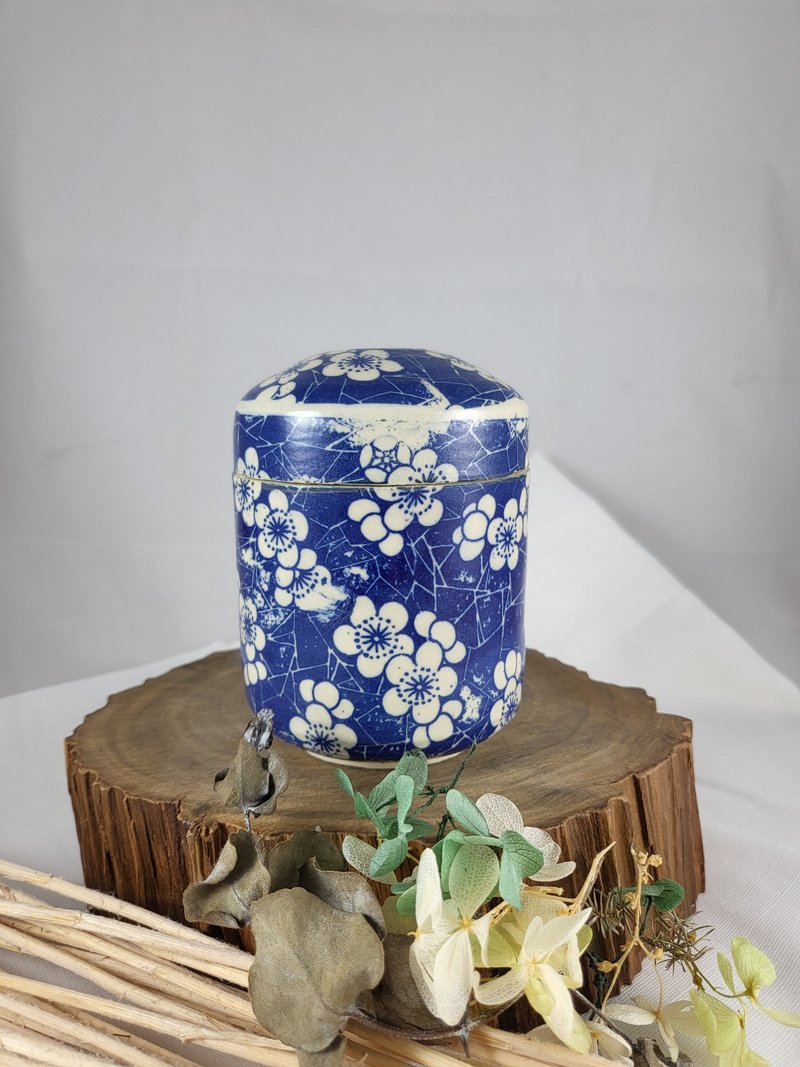 青花小茶罐 - 茶壺/茶杯/茶具 - 陶 藍色