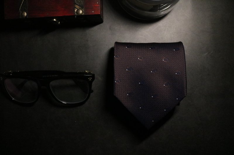 深紫色大點點領帶商務風正裝紳士necktie - 領帶/領帶夾 - 絲．絹 紫色