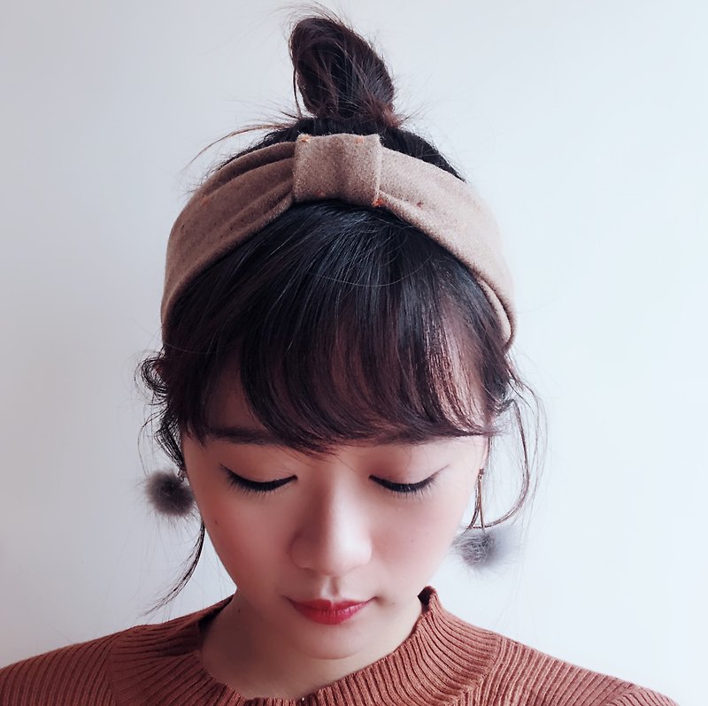 Thinning winter Elastic hairband - Headbands - Polyester Brown