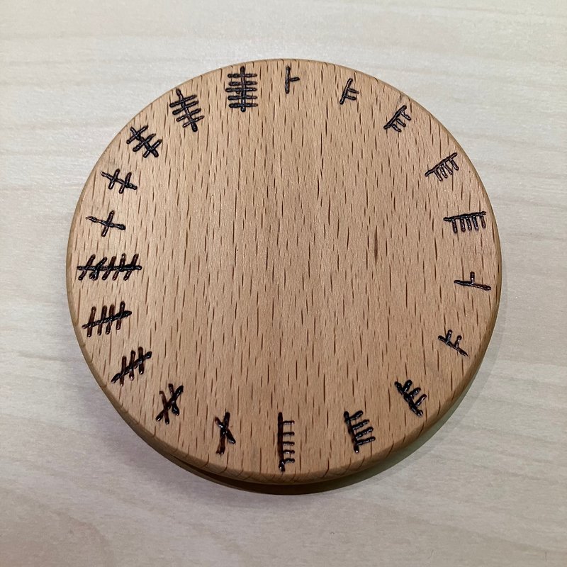Ogham Ring Ogham Ring Energy Adjustment Wooden Coaster Crystal Charging Micro Ouija Board - ของวางตกแต่ง - ไม้ 