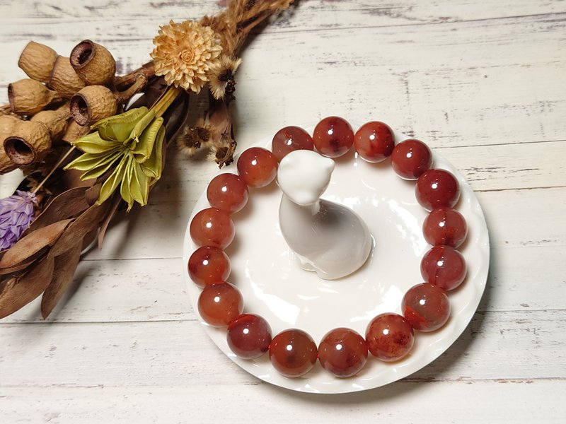 Agate red color×meditation×undersea wheel customized gift - Bracelets - Crystal Red