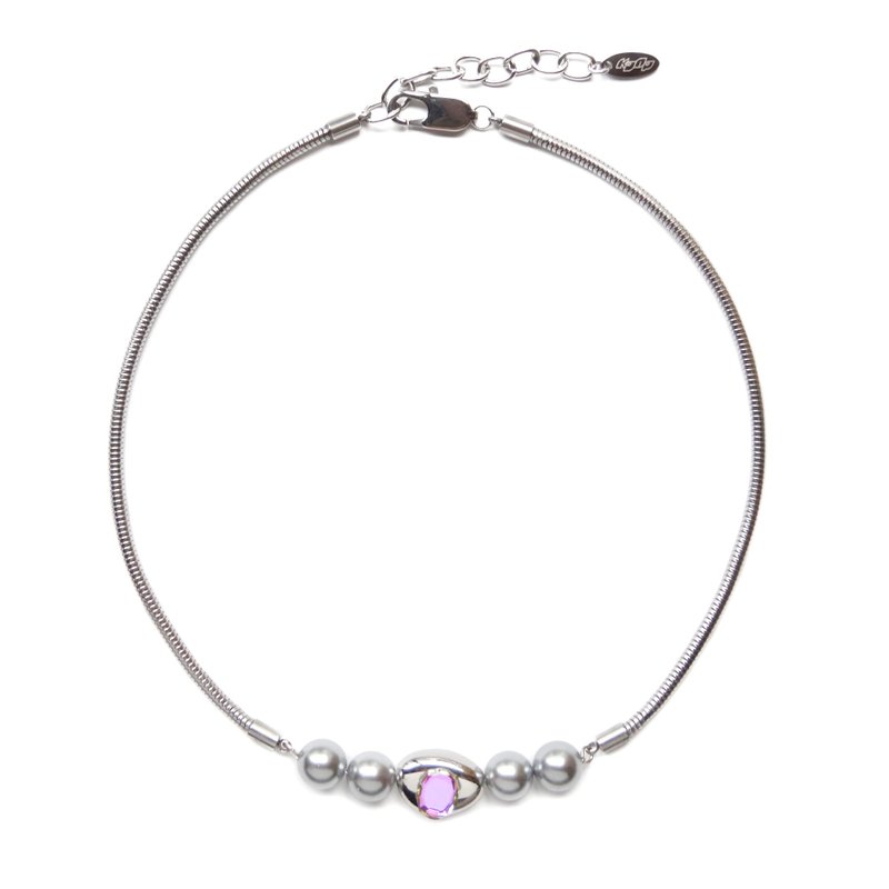 KDNP Magic Mirror Necklace_Grape - 項鍊 - 不鏽鋼 紫色