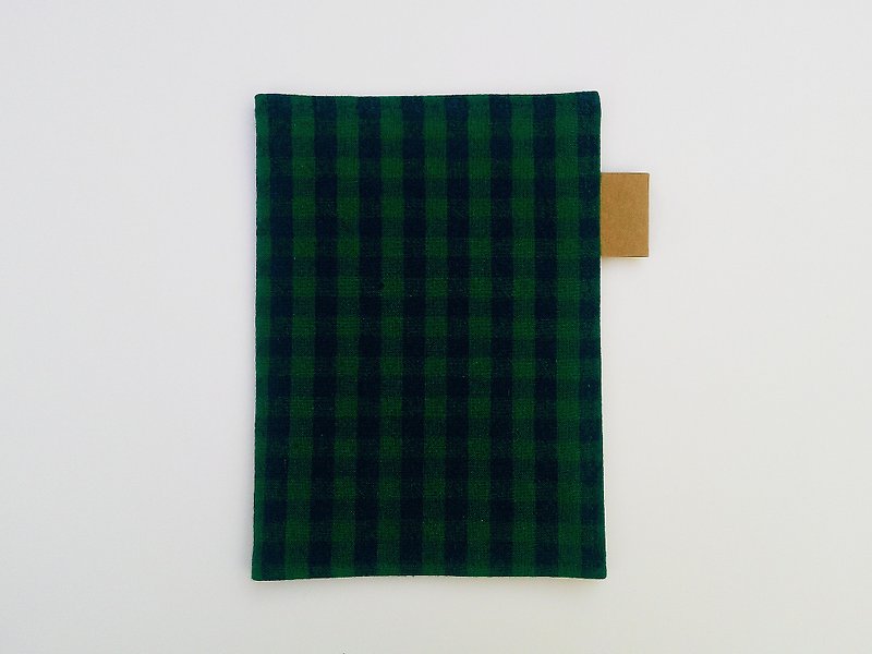 A5 cotton cloth book clothing (classic blue-green grid) ↘ can purchase a sandwich turned three-plus ↙ - Notebooks & Journals - Cotton & Hemp Green