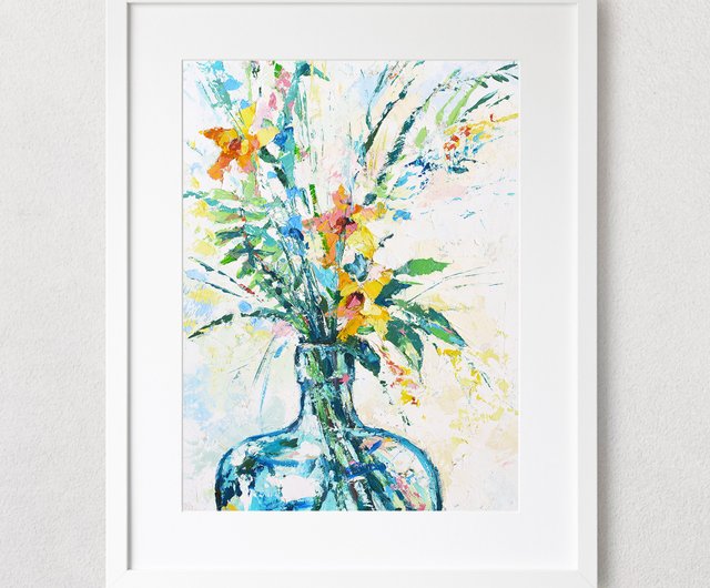 草原の花 原画 油彩 インパスト 20x15cm モダンアート 現代美術