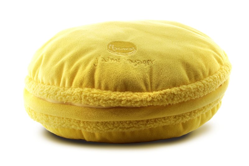 Jaime voyager Yellow macaron Travel blanket and waist cushion - อื่นๆ - ผ้าฝ้าย/ผ้าลินิน 