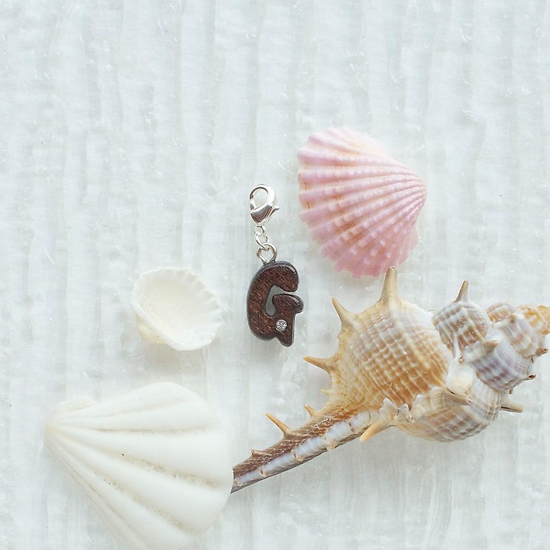 Letter wooden charm - G - Charms - Wood Brown