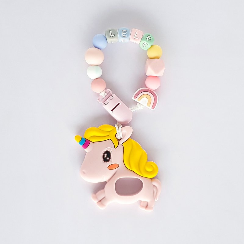 LELE 彩虹 粉色彩虹小馬固齒器 / 客製化奶嘴鏈 - 寶寶/兒童玩具/玩偶 - 其他材質 多色