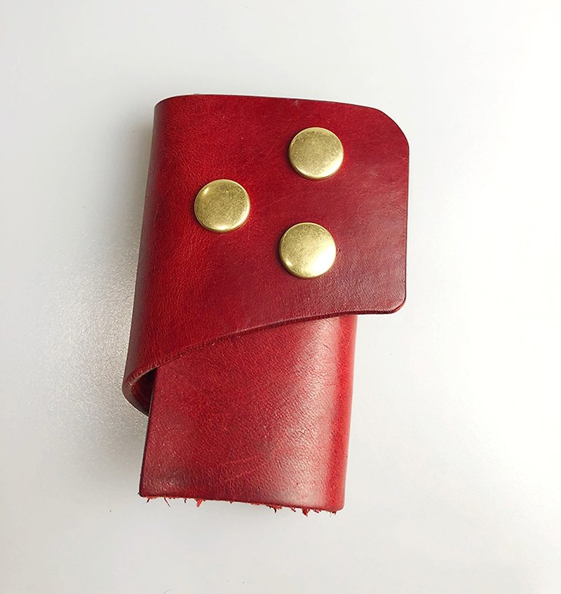 simple leather key case - Wallets - Genuine Leather Red