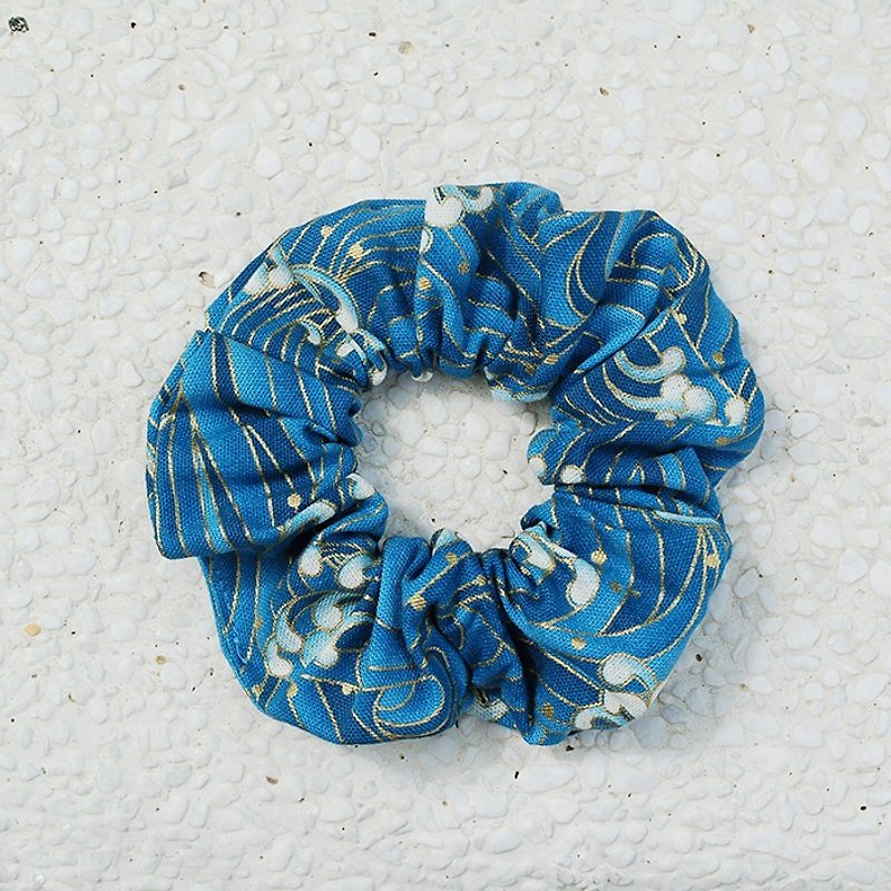日式海波紋髮束_藍 - 髮夾/髮飾 - 紙 藍色