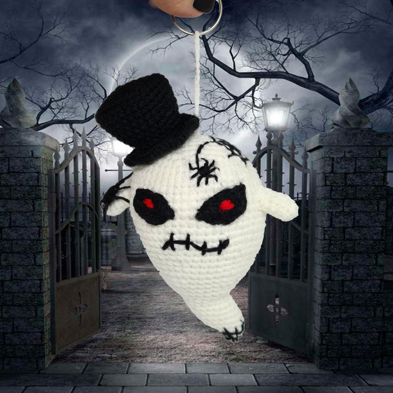 Digital Crochet Pattern PDF - Creepy Ghost Keychain - 手工藝教學/工具書 - 其他材質 