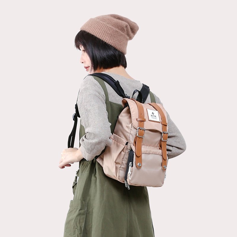 [Twin Series] 2018 Advanced Edition - Traveler Backpack (Small) - Nylon Apricot - กระเป๋าเป้สะพายหลัง - วัสดุกันนำ้ สึชมพู