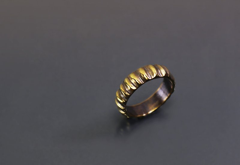 Line Series-Arc Cut Bronze Ring - General Rings - Copper & Brass Orange