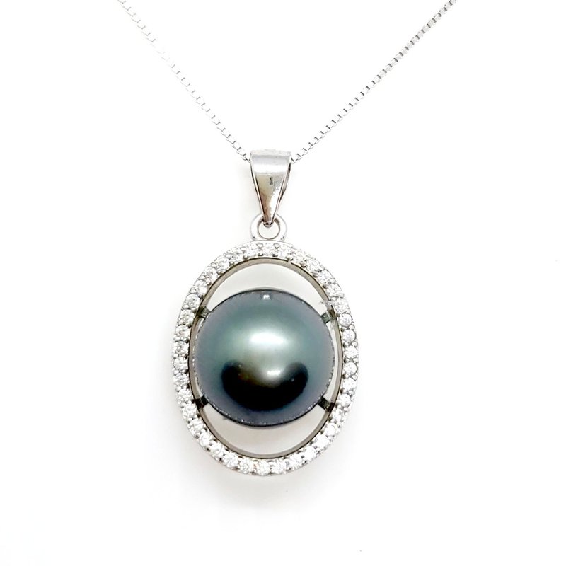 Trephine Saltwater Tahitian Pearl Sterling Silver Necklace - สร้อยคอ - ไข่มุก 