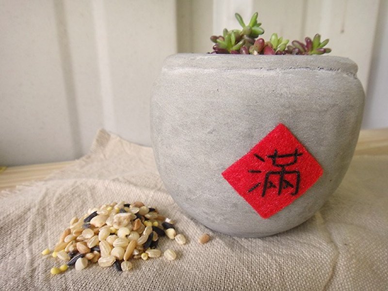 Stone-cement Lucky Hannaford migang planting pots is often full of potted meat, the more treatment - Plants - Plants & Flowers Red