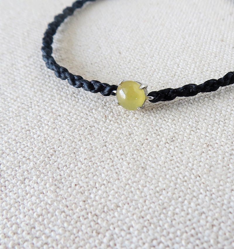 [Lucky Little Ice Egg] Emerald Silk Wax Line Bracelet [Four Shares] [3] Lucky - Bracelets - Gemstone Yellow